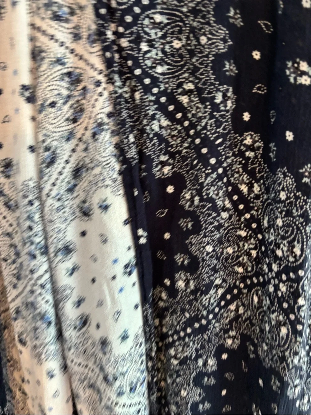 Vanilla Star Navy & White Paisley Palazzo Pants